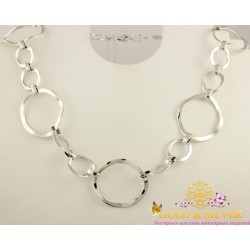 Серебряное колье 925 проба. Женское колье кольца, 47 сантиметров 5036.